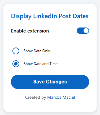 Display LinkedIn Post Date and Time - Google Chrome Extension (Just Launched!) image